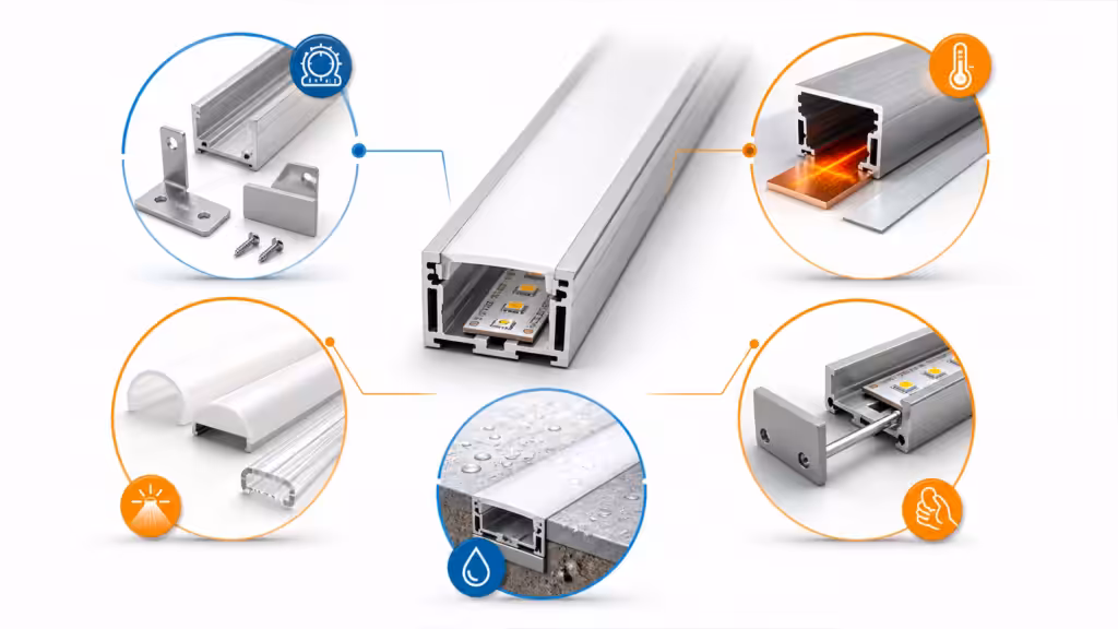 Five key factors for choosing an LED aluminium profile: fit, heat, optics, environment, and access