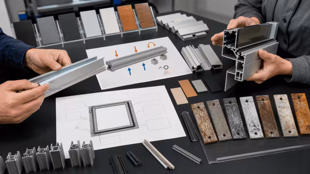 Functional requirements review for a custom aluminum profile application.