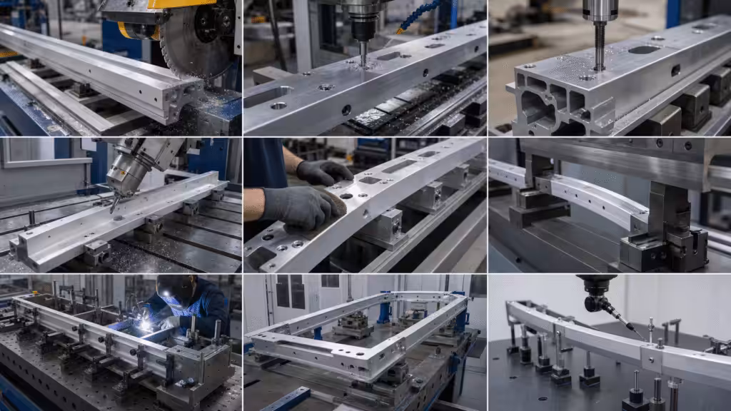 Secondary machining and fabrication capabilities of an aluminum extrusion manufacturer