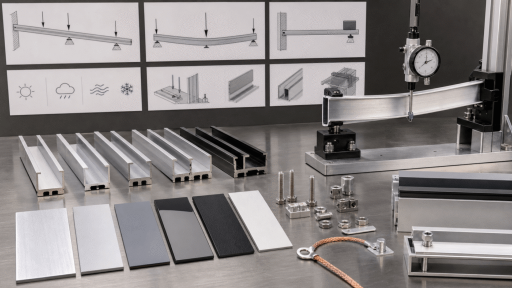 Selecting aluminum channel alloy, finish, load capacity, and environmental protection