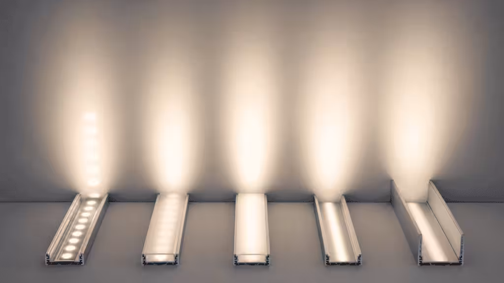 Clear, frosted, and opal LED profile diffusers compared for light uniformity