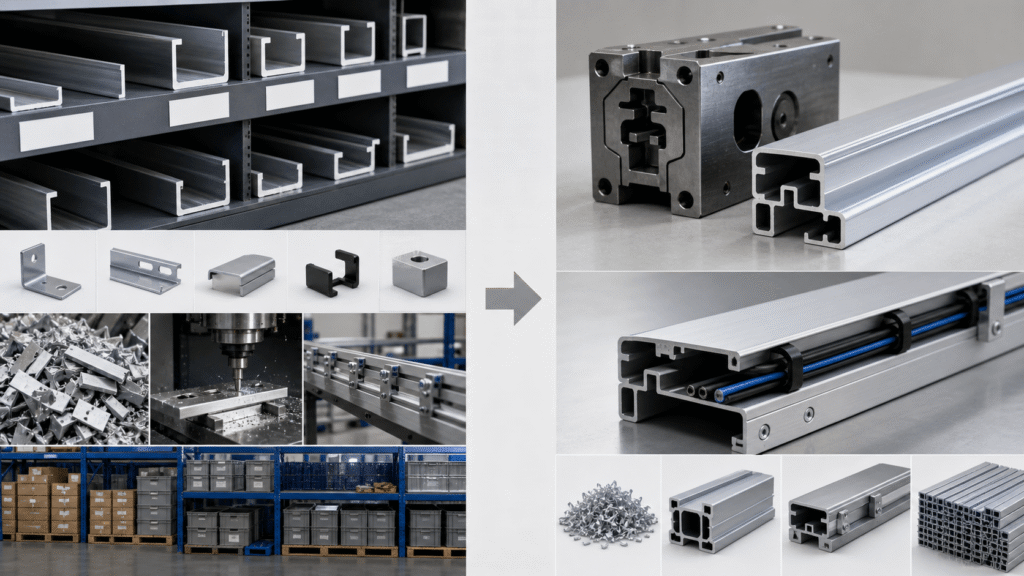 Standard versus custom aluminum channel extrusion cost and part consolidation