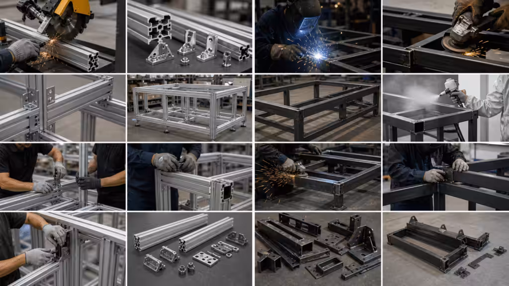 Lifecycle cost comparison between T-slot aluminum framing and welded steel framing
