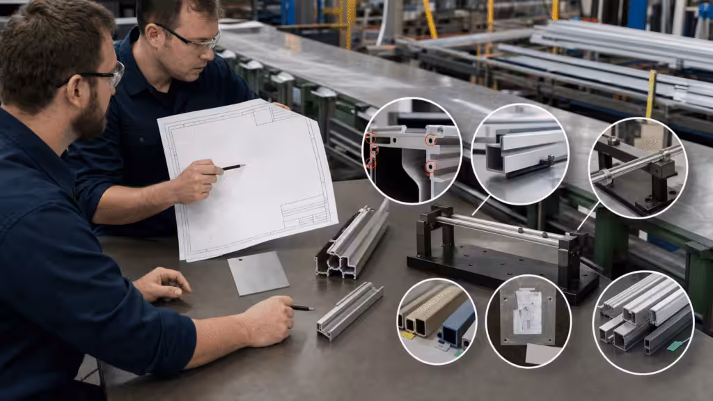 Warning signs found during a custom aluminum profile design review.