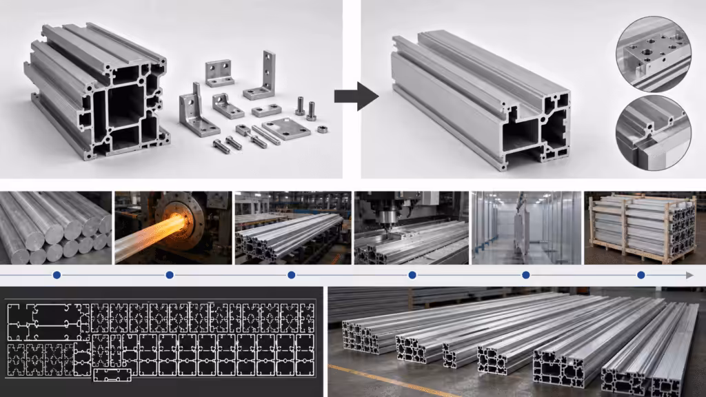 Custom aluminum profile redesign reducing machining and assembly requirements.