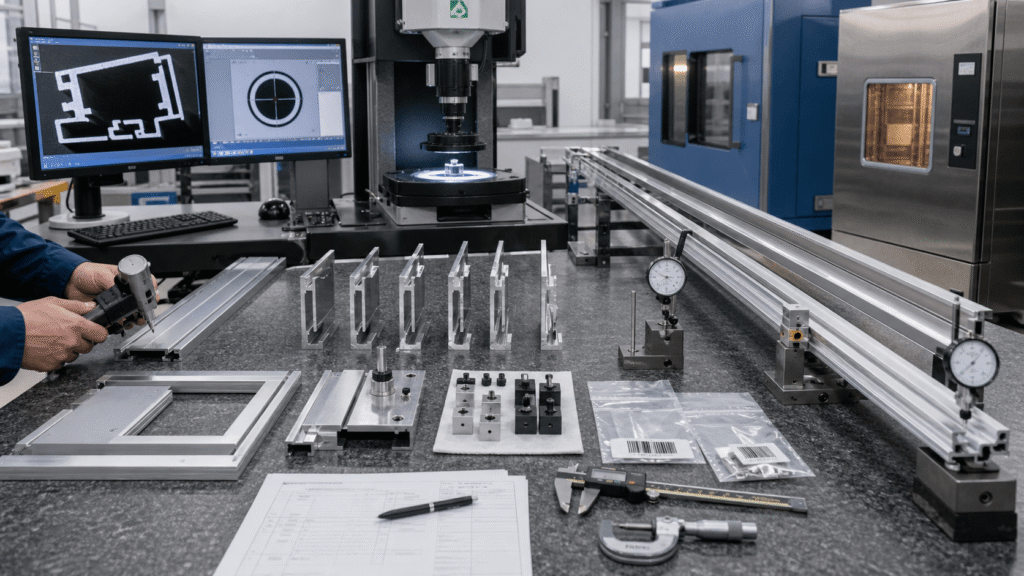 First article inspection and validation of precision aluminum channel extrusions