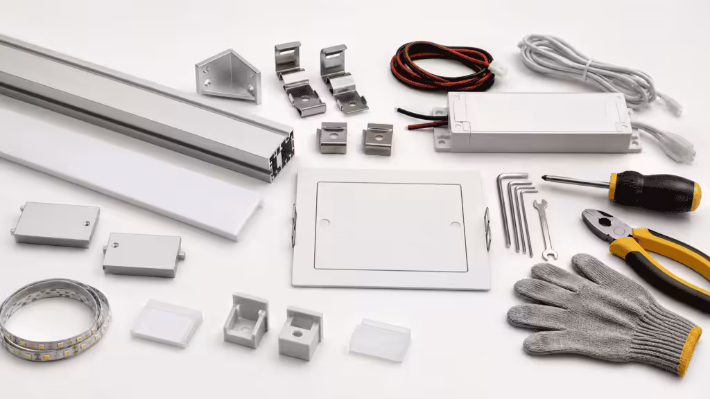 Components contributing to the installed cost of an LED aluminum profile system