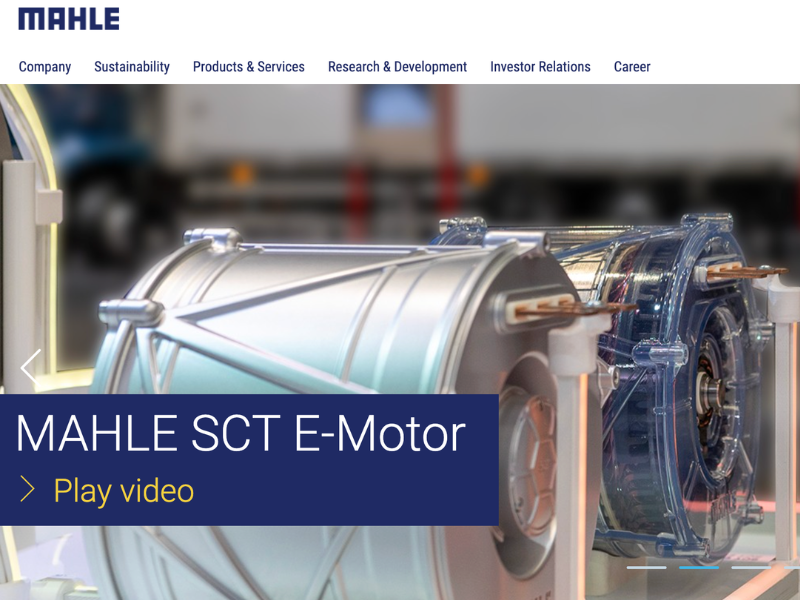 Showcase Mahle radiator website 