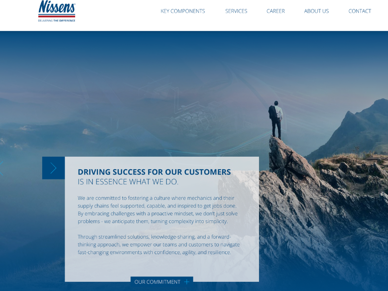 Showcase Nissens radiator website 
