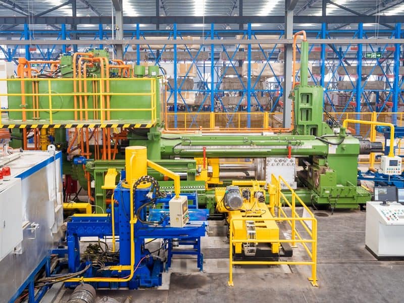 Aluminum extrusion production line for high-density heat sink profiles