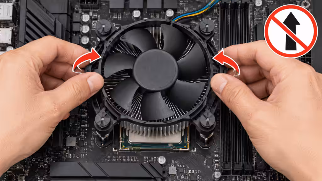 How to remove a CPU heatsink by gently twisting